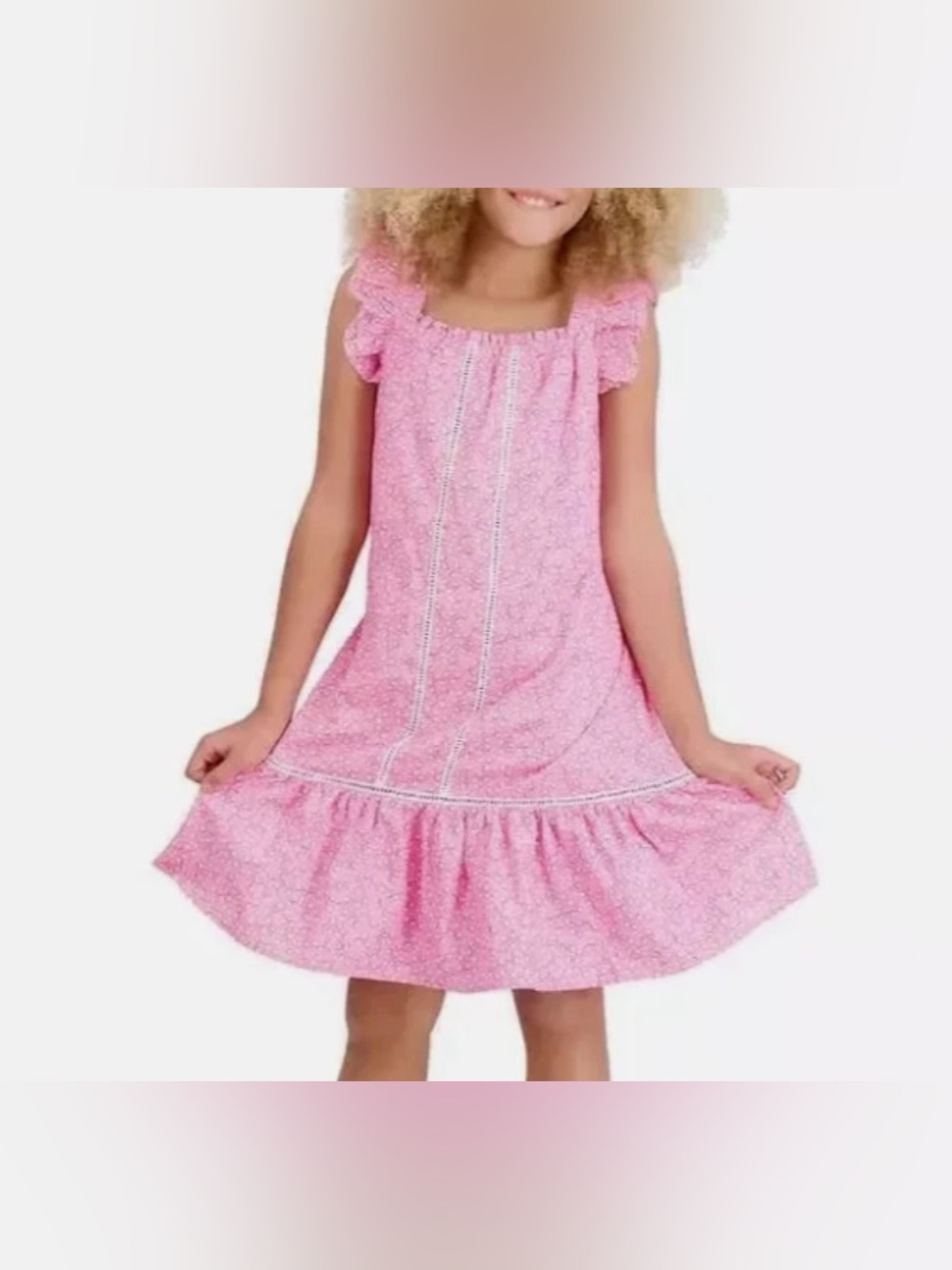 French Connection Girl's Pink Ruffle Dress Size 5/6  X/S